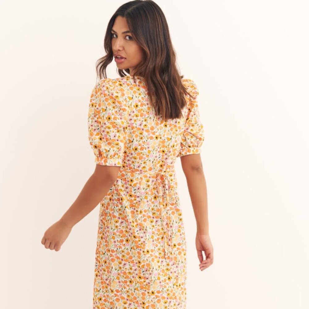 Nobody's Child NWT Orange Floral Rosie Midi Dress